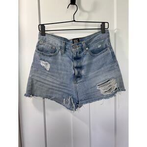 BDG Urban Outfitters Women's Distressed High Rise Girlfriend Shorts Blue Size 26